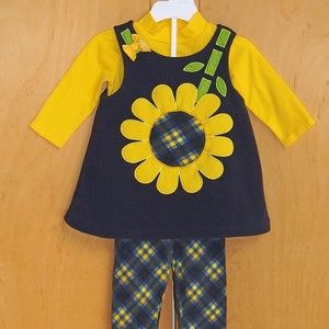 Bonnie Baby sunflower dress set size 12M